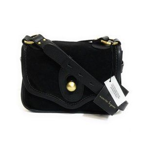 Nanette Lepore Womens New Waverly Flap Crossbody Shoulder Bag in Black